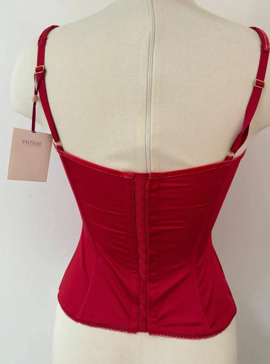 Sostén bustier Valisère rojo bordado nuevo con etiqueta talla M lencería elegante – photo 5